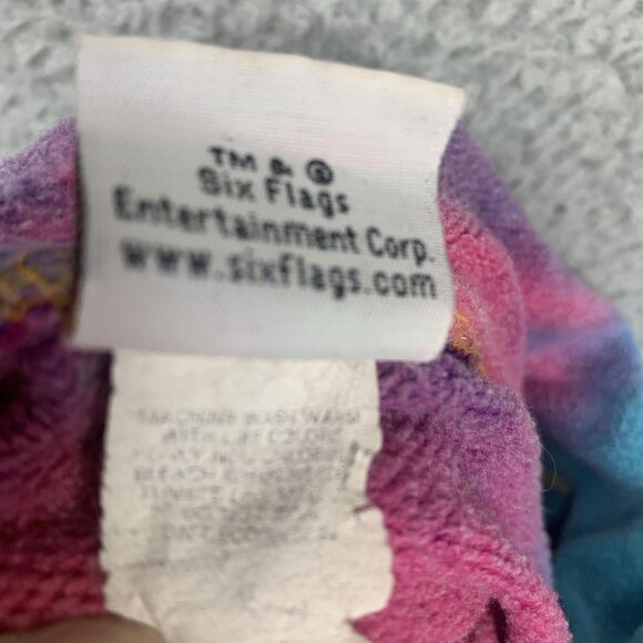 Six Flags Great America Hoodie Mens Medium Pullover Illinois Theme Park Rainbow - Picture 10 of 10